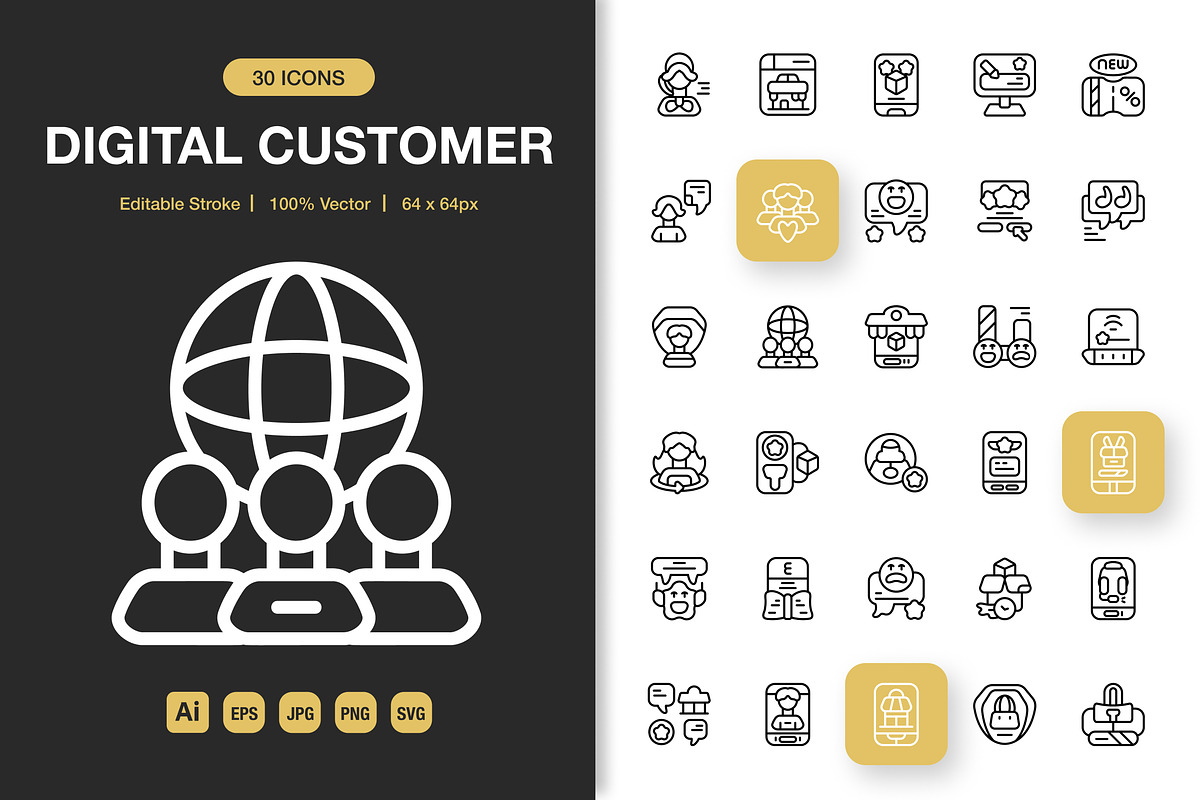 Digital Customer Icons, an Icon by Spacepixel Creative