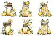 Watercolor summer lemonade jar clipa, an Illustration by Designworld (Thumbnail 3 of 5)