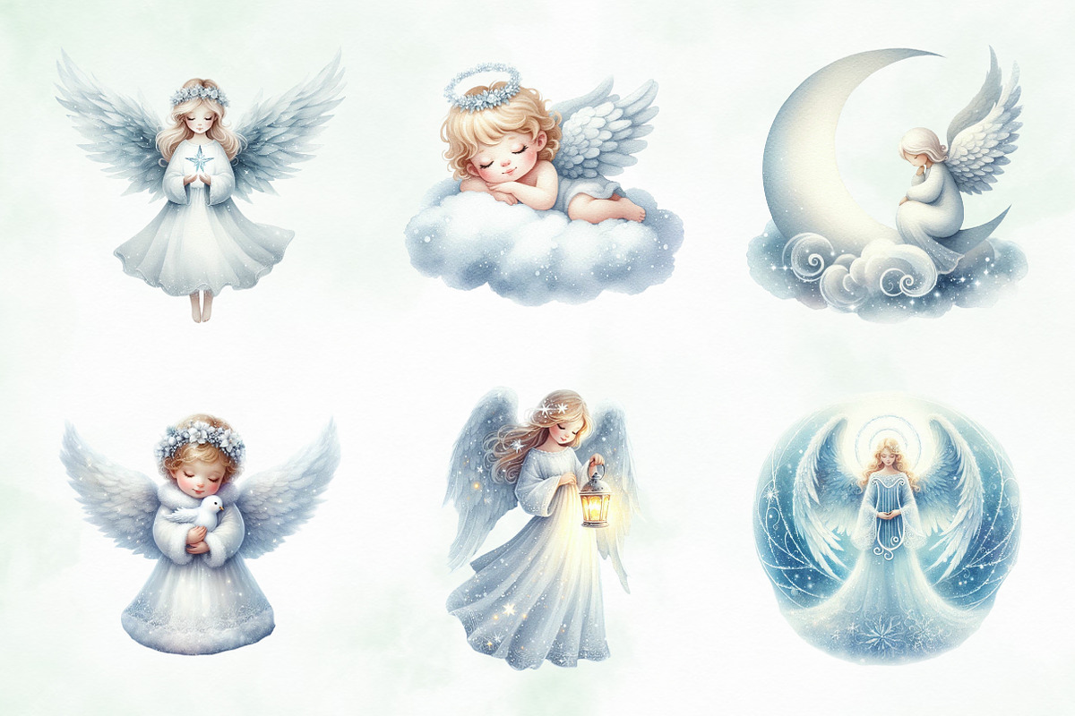 Winter Snow Angel Clipart, an Illustration by Creative Art (Photo 2 of 5)