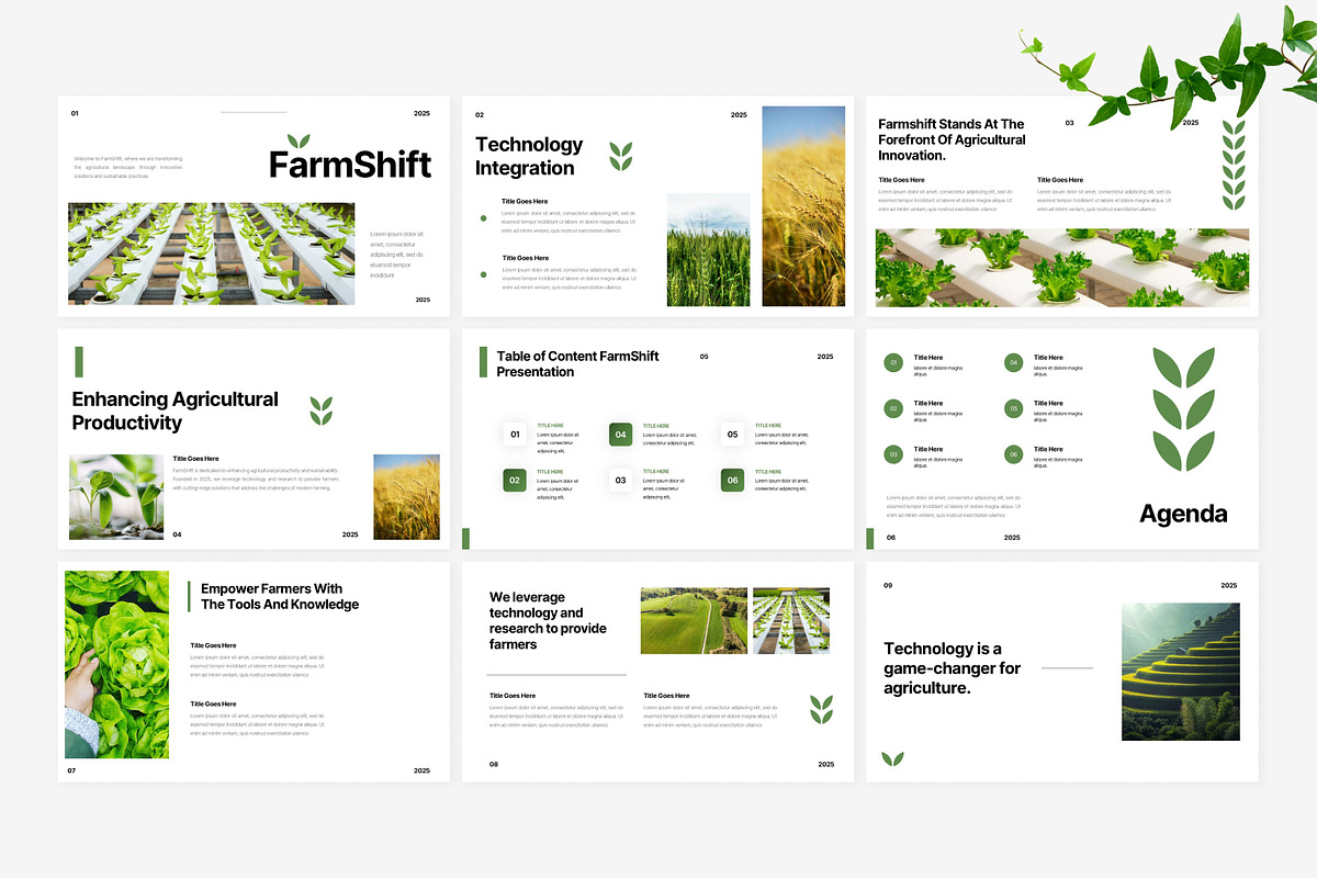 Minimalist Agriculture Template, a Presentation Template by Eklip Studio (Photo 2 of 6)