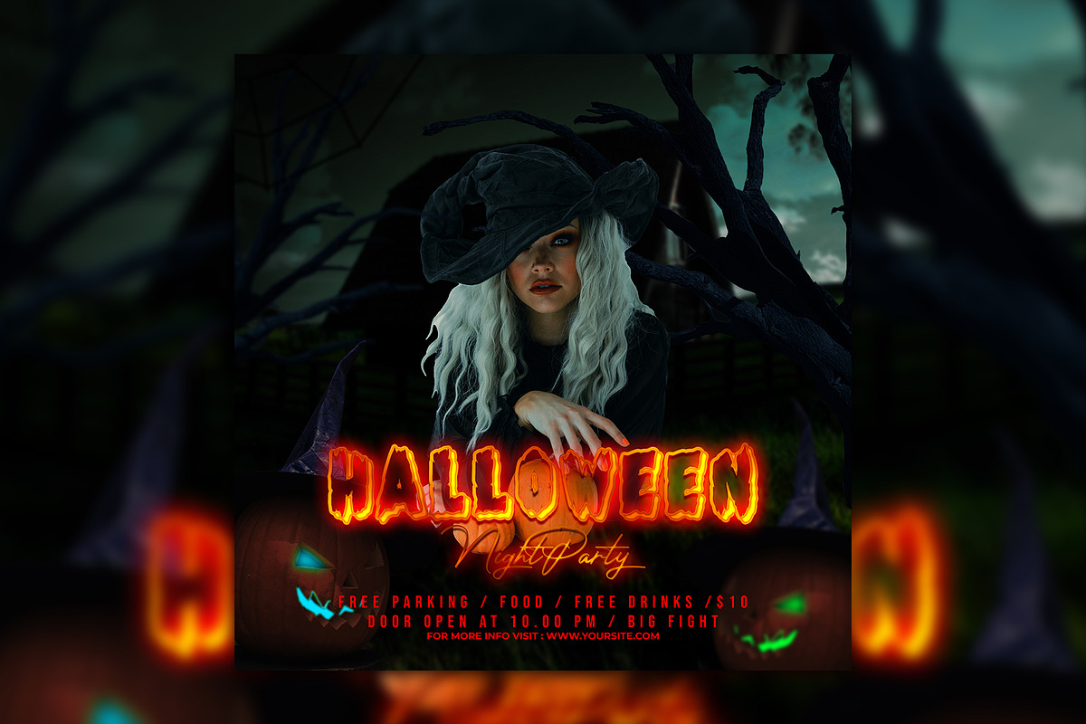 6 Halloween Party Flyer Bundle, a Poster Template by AbcStudio (Photo 2 of 7)