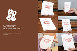 Paper Cozy Mockup Set Vol. 1, an Advertising Mockup by DOBE Studio