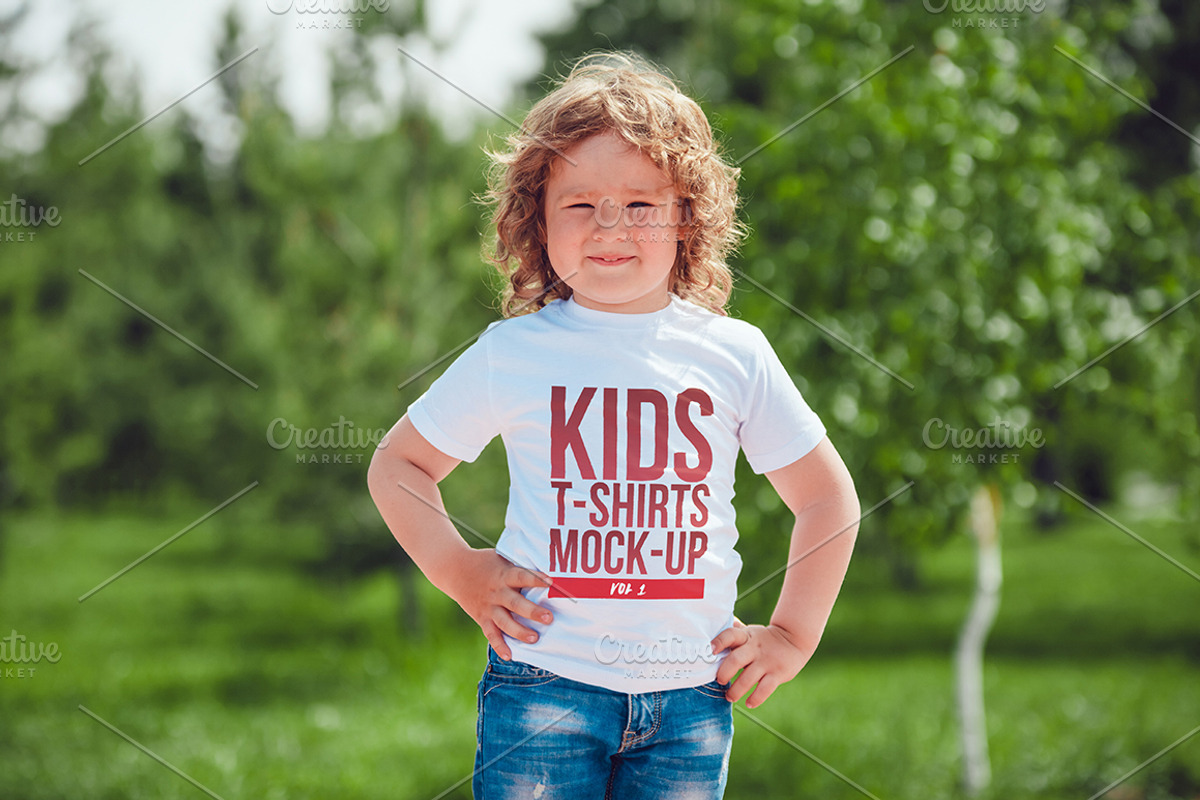 Kids T-Shirt Mock-Up Vol 1, a Shirt Mockup by Freeman Studio (Photo 1 of 10)