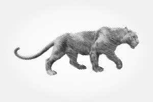 Line Art Tiger Panther Logo