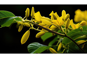 bloom yellow bean ai generated, a Background Photo by pikepicture