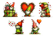 Whimsical Valentine's Gnomes Clipart, an Illustration by Dream Creation (Thumbnail 7 of 7)