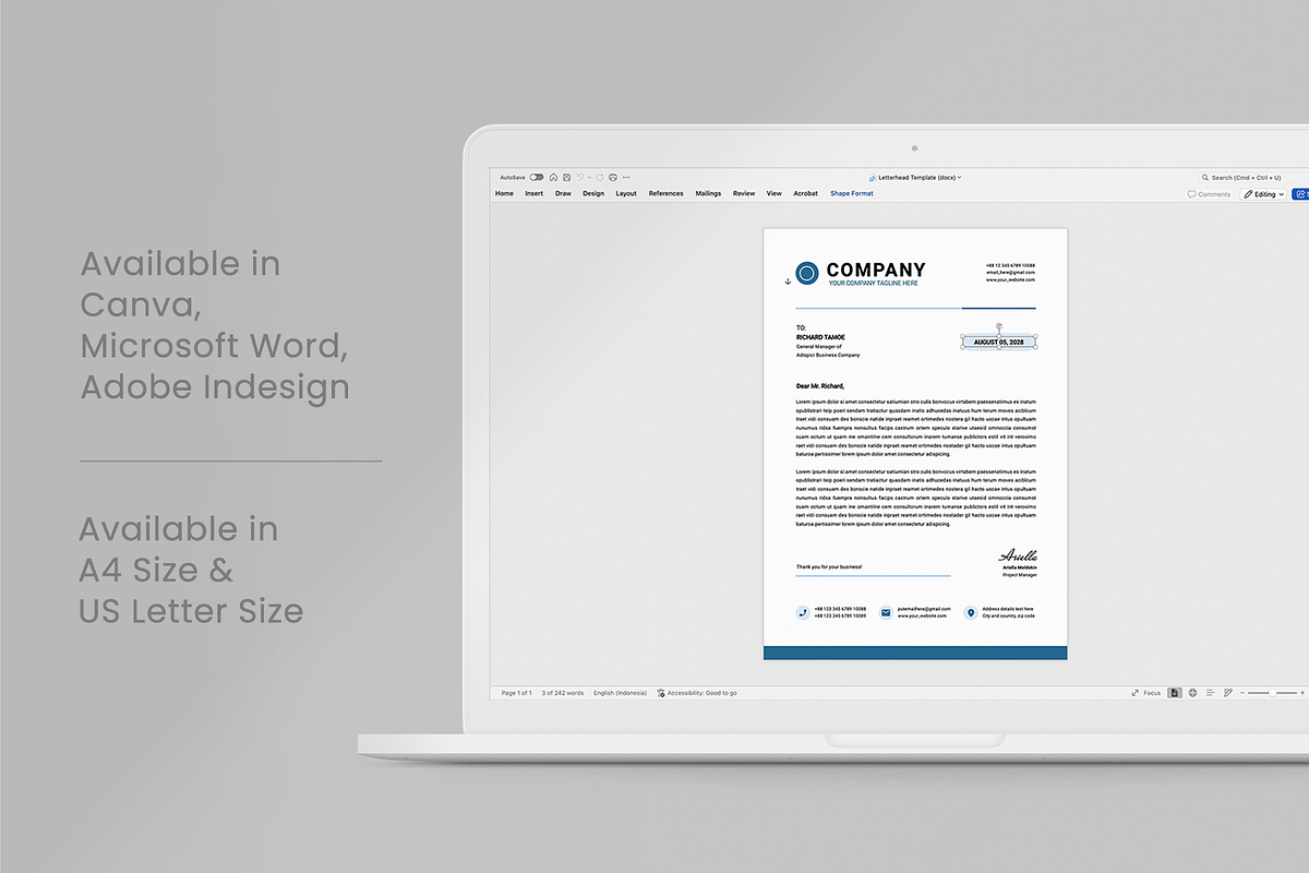 Letterhead | Canva, Word, InDesign, a Brochure Template by Leaflove (Photo 10 of 10)