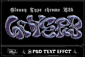 Chrome Text Effect PSD Photoshop V.7