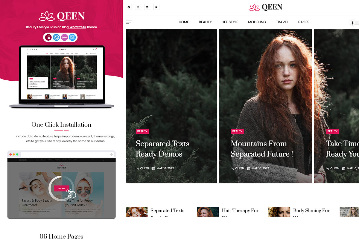 Fashion Lifestyle Blog WordPress, a WordPress Template by UInstrument (Photo 1 of 7)