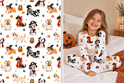 20 Halloween Dogs Seamless Patterns, a Pattern Graphic by Zeukaa (Thumbnail 7 of 10)