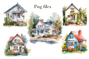 Cottages and gazebos, watercolor, an Object Illustration by AkvarelRiver (Thumbnail 6 of 9)