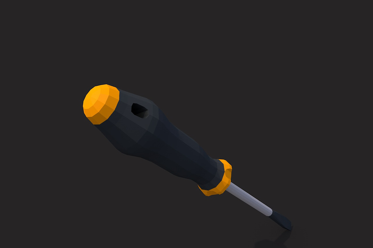 Low Poly Screwdriver V2, an Object 3D Model by CreativeeArt (Photo 4 of 8)