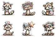 Patriotic Raccoon PNG Clipart, a Seasonal Illustration by CreationArt (Thumbnail 5 of 5)