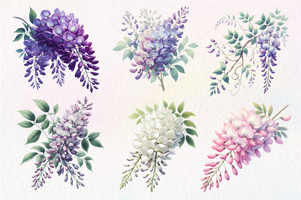 Wisteria Floral Garden Clipart, an Illustration by Dream Creation (Photo 4 of 7)