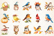 Whimsical Fall Autumn Birds Clipart, an Illustration by Rose Art (Thumbnail 2 of 4)