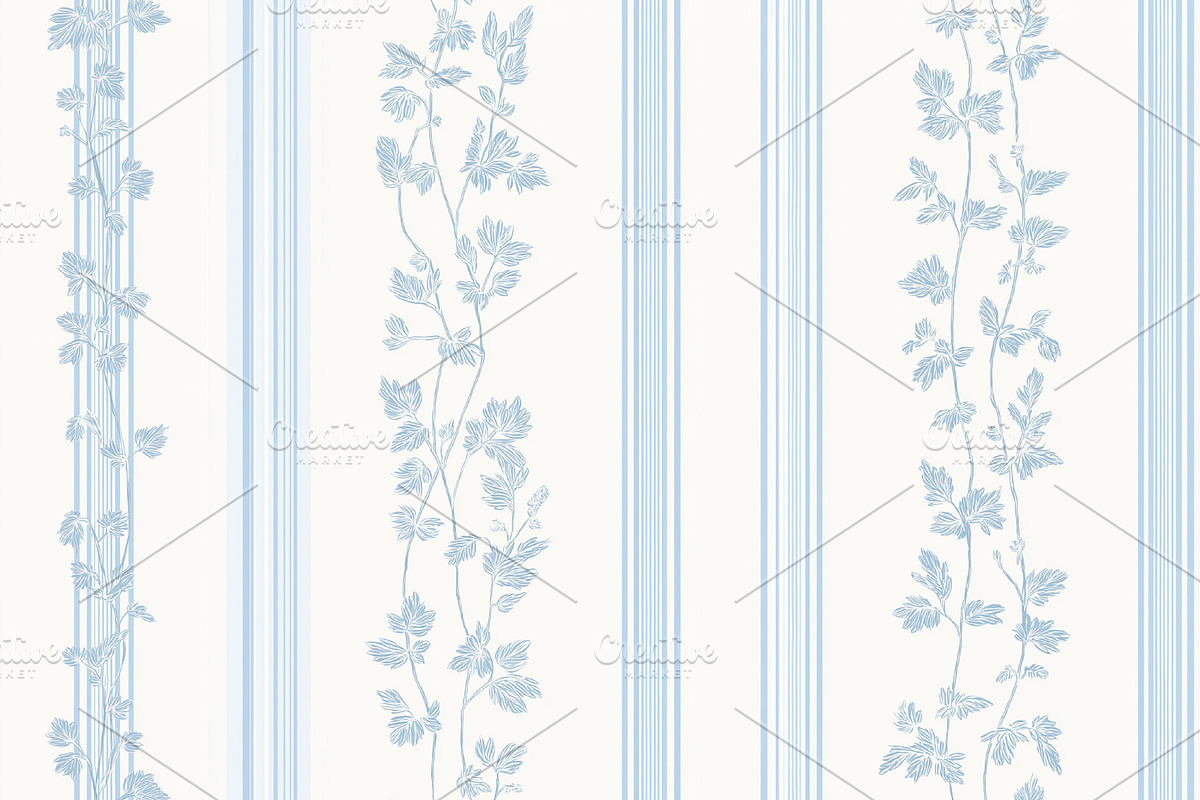 Seamless pattern, seamless pattern with light blue stripes and b, a Pattern Graphic by Studio ANNA