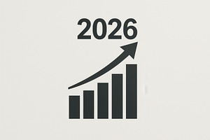 Growing bar chart with upward arrow, a Photo by Dvoevnore photos