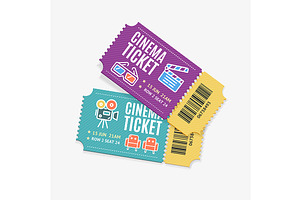 Color Whole Cinema Tickets Set.