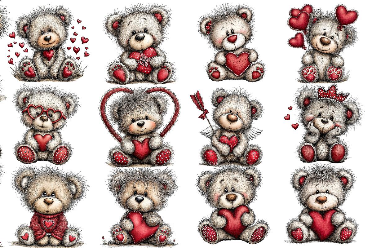 Valentine Teddy Bear clipart, an Illustration by Designworld (Photo 3 of 4)