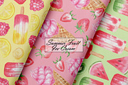 Fruit Ice Cream Seamless Patterns, a Food Illustration by OlDm_Shop (Thumbnail 6 of 10)