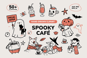 Halloween Clipart Hand-Drawn Doodles