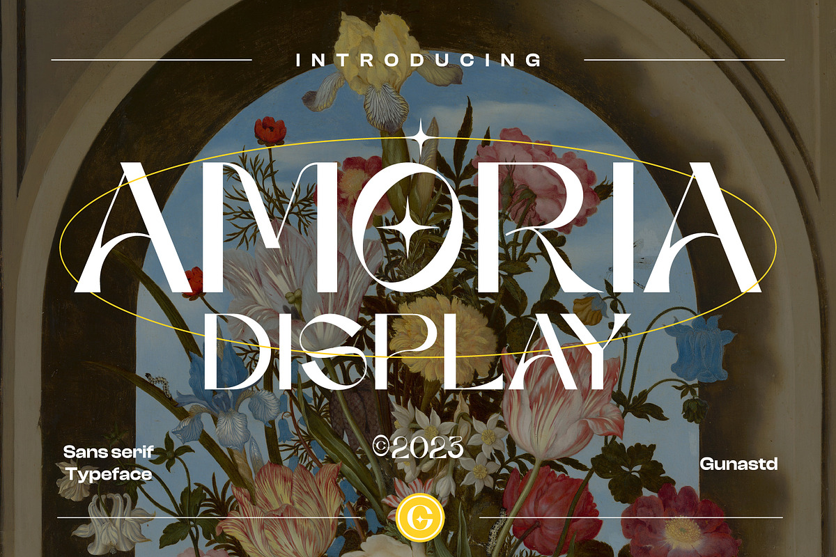 AMORIA Font Display Sans Serif, a Sans Serif Font by Guna Studio (Photo 1 of 12)