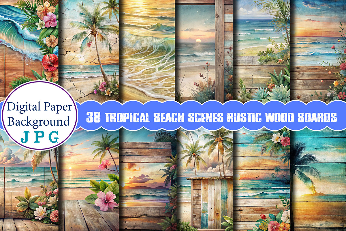 Tropical Beach Scenes Rustic Wood, a Background Photo by Wow Magic (Photo 2 of 2)