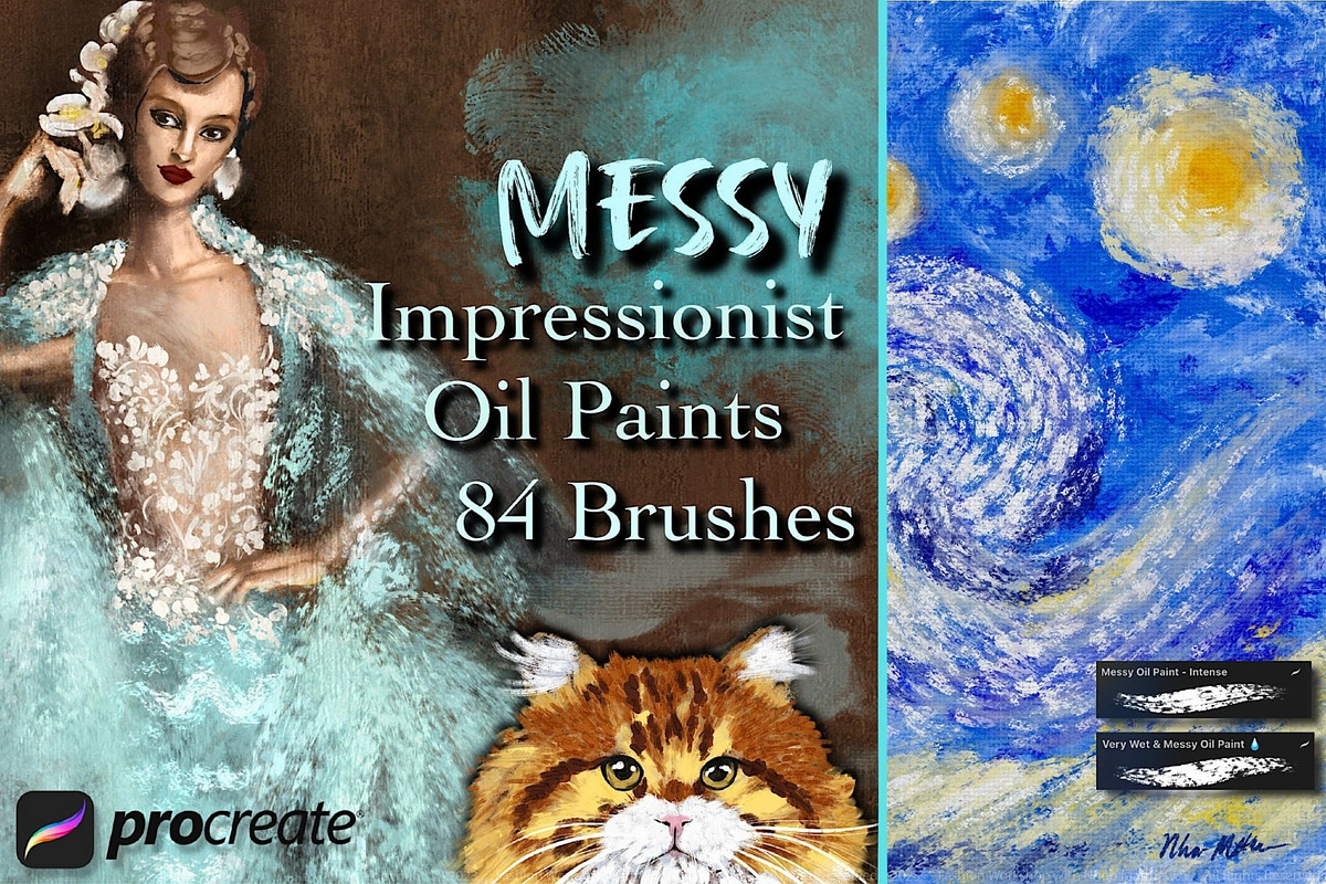 Procreate Impressionist Oil Brushes, a Brush Add-On by Fashion Workshop Bkk (Photo 1 of 11)