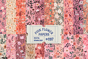 Ditsy Pink Flower Seamless Patterns, a Pattern Graphic by Natural Planners (Thumbnail 1 of 5)