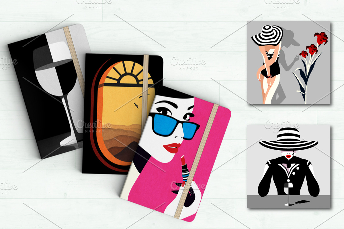Chic & modern. Fashion & travel set, a Decorative Illustration by Dasha_D (Photo 3 of 7)