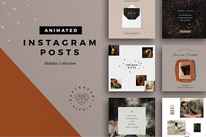ANIMATED Holiday Instagram Posts, a Social Media Template by Ruby&Heart Studio