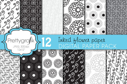 wedding floral digital paper preview 2