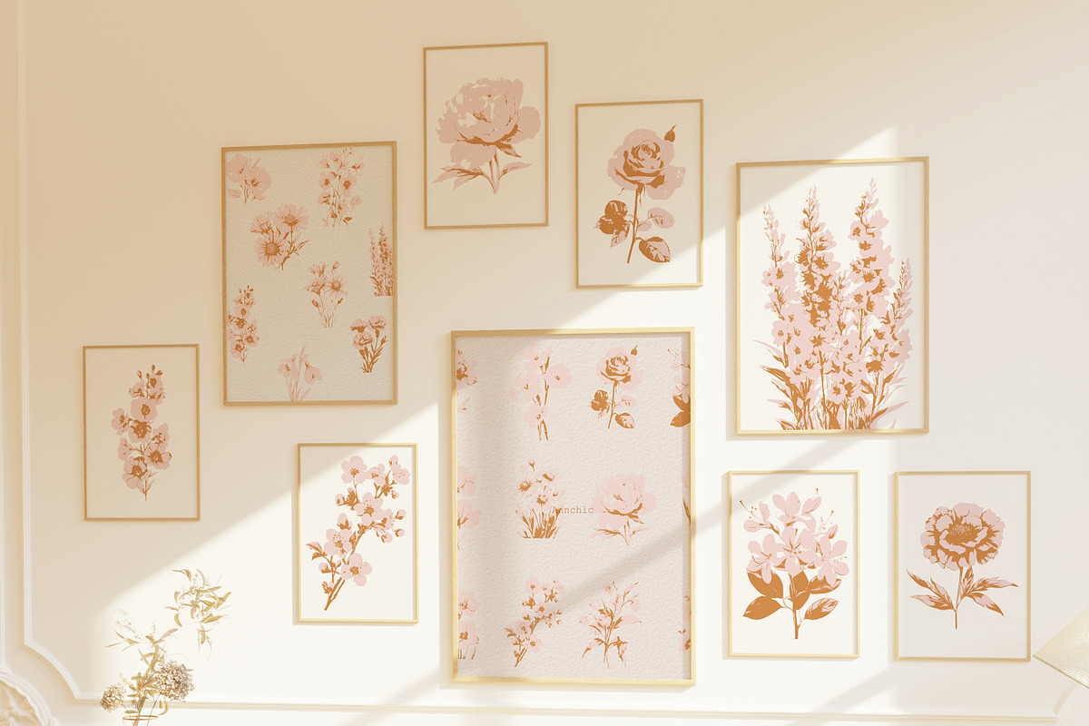 Flower clipart retro cottagecore set, an Object Graphic by Anna Sokol (Photo 5 of 10)