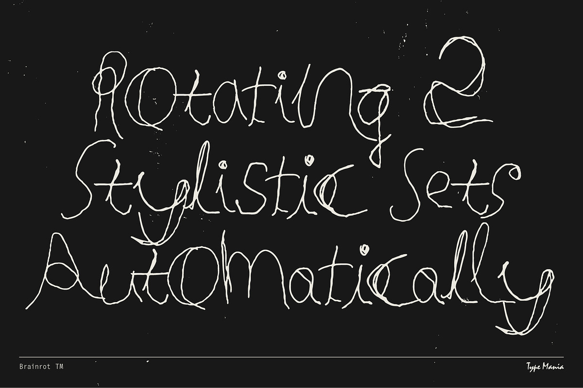 Brainrot TM – Raw Scribble, a Handwritten Font by Type Mania (Photo 3 of 10)