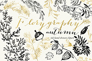 Florygraphy. Autumn. Ink clipart, an Illustration by LABFcreations (Thumbnail 2 of 4)