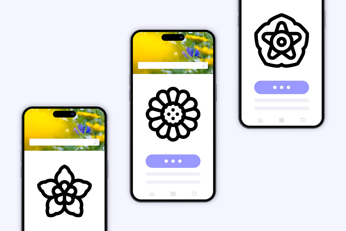 50 Spring Flowers Icons, an Outline Icon by Side Project (Photo 5 of 7)