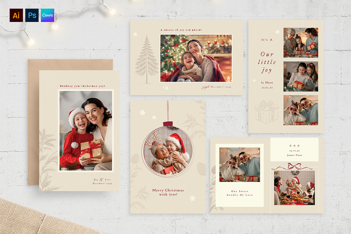 Christmas Photo Card Layouts, a Card Template by BrandPacks (Photo 1 of 6)
