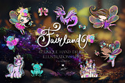 Fairies Dragon Unicorn Frog Clipart, an Animal Illustration by KaramfilaS (Thumbnail 1 of 8)