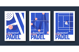 Padel tournament posters with court, an Illustration by art PVP - market