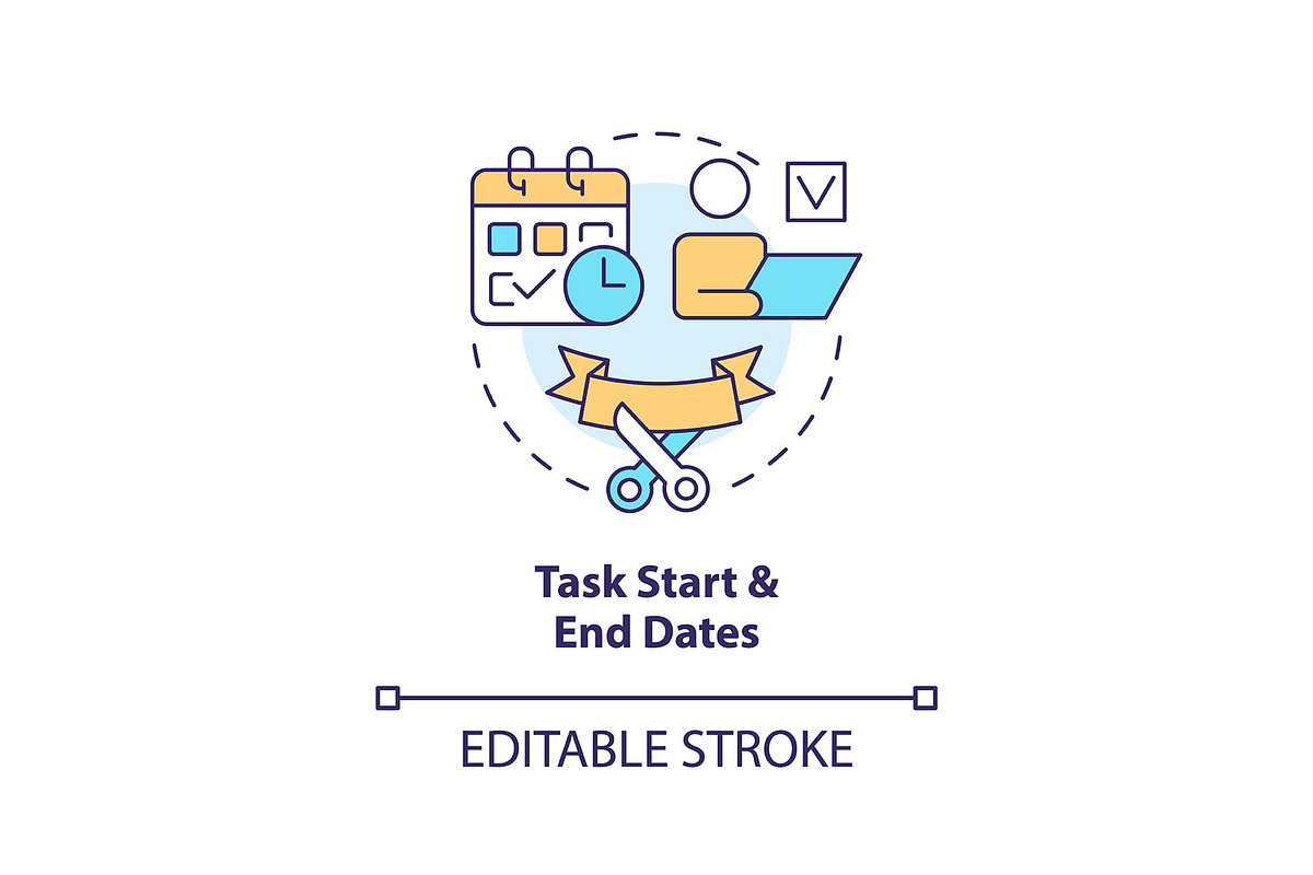Task start and end dates concept, an Icon by IMG Visuals