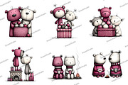 Cute Teddy Bear Couple Clipart, an Illustration by DreamArtGraphic (Thumbnail 5 of 5)