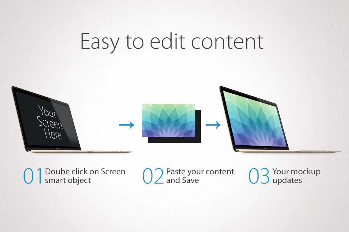 Apple MacBook 2015 Mockup, a Mac Mockup by RadekBroz (Photo 2 of 6)