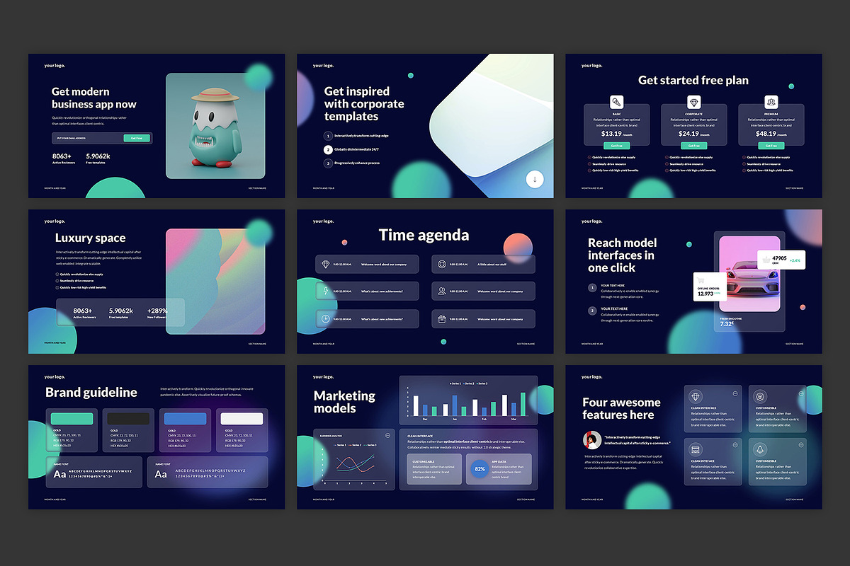 Glassmorphism PowerPoint Presentatio, a Presentation Template by Pixel_Vision_Store (Photo 2 of 5)