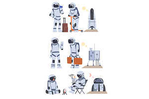 Space Tourists With Suitcases