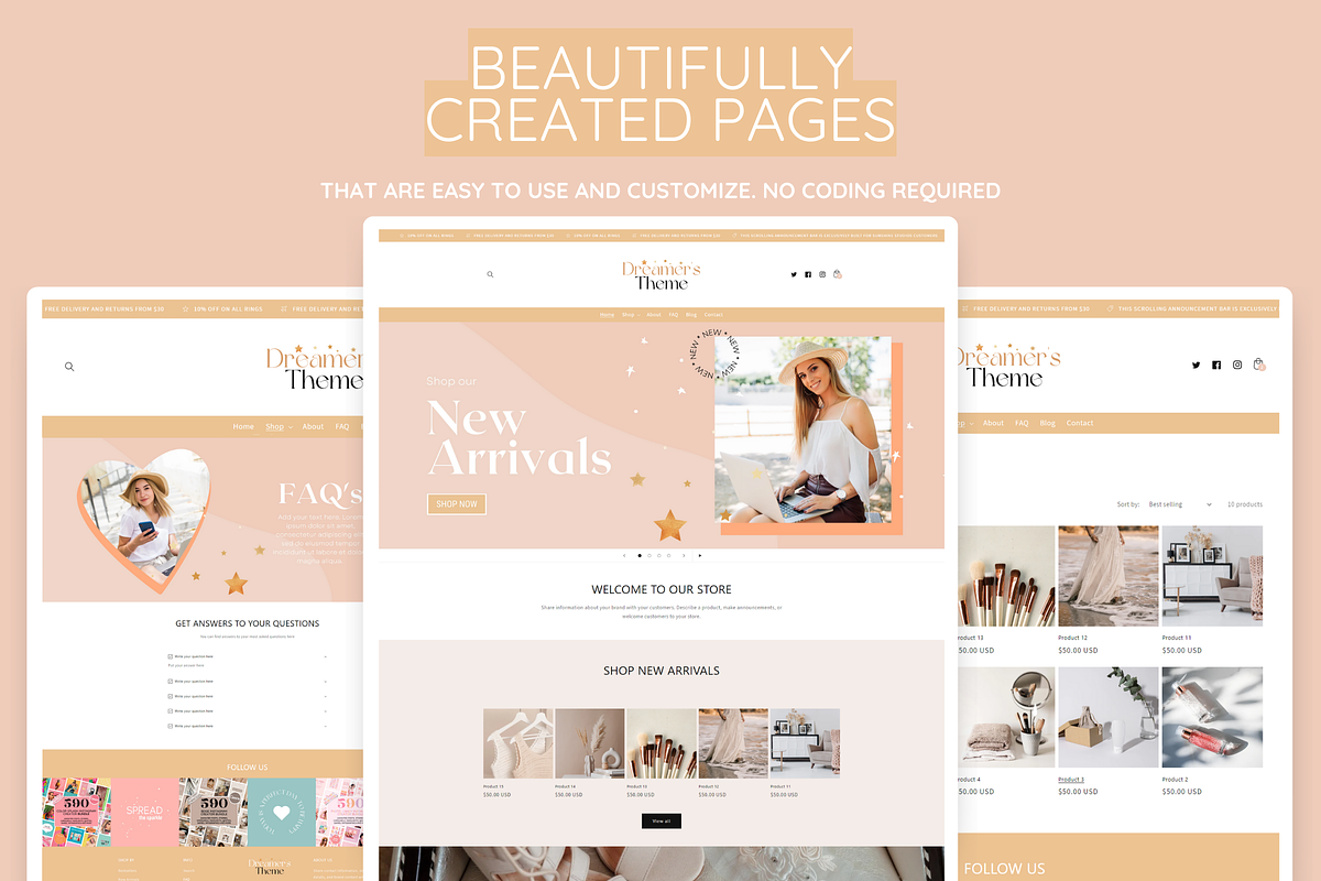 Peach Shopify Theme, a Shopify Template by SunshineStudioBoutique (Photo 6 of 10)