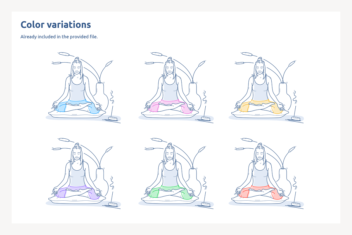Woman Meditate Illustration, a Graphic by PixelBender (Photo 2 of 4)