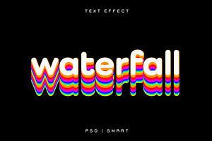 Waterfall Text Effect Mockup