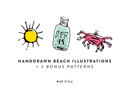 14 Handdrawn Beach Illustrations