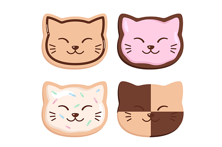 Biscuits in a shape of cat heads