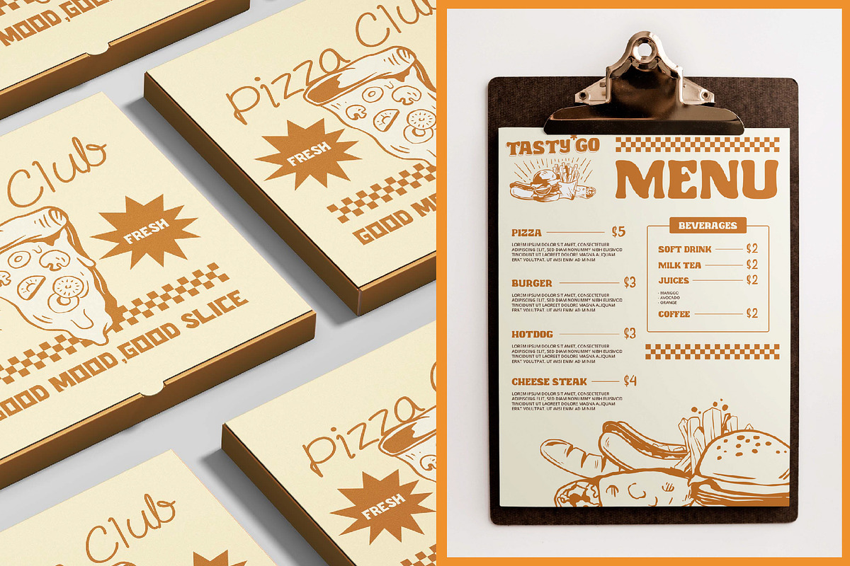 Hand Drawn Fast Food Illustration, a Food Illustration by Pokal Studio (Photo 6 of 6)